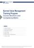Earned Value Management Training Program Course Brochure and Competency Matrix