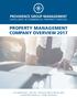 PROPERTY MANAGEMENT COMPANY OVERVIEW 2017