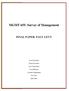 MGMT 655: Survey of Management