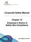 Corporate Safety Manual. Chapter 18 Employee s Notice of Safety Non-Compliance