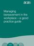 Managing bereavement in the workplace a good practice guide