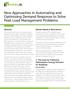 New Approaches in Automating and Optimizing Demand Response to Solve Peak Load Management Problems
