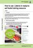 How to use: Listeria in ready-toeat foods training resource