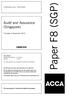 Paper F8 (SGP) Audit and Assurance (Singapore) Thursday 6 December Fundamentals Level Skills Module