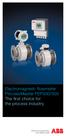 Electromagnetic flowmeter ProcessMaster FEP300/500 The first choice for the process industry