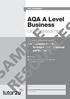 RESOURCE SAMPLE. AQA A Level Business. Unit Assessment. 3.4 Decision making to improve operational performance. This Unit Assessment covers: