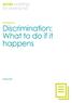 Guidance. Discrimination: What to do if it happens
