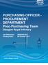 PURCHASING OFFICER - PROCUREMENT DEPARTMENT Proc-Purchasing Team Glasgow Royal Infirmary
