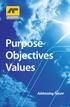 Purpose Objectives Values