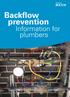 Backflow prevention. Information for plumbers