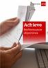 Achieve. Performance objectives