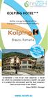 KOLPING HOTEL*** At the energy forefront of the European accommodation industry. Brașov, Romania