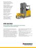 ETX 513/515. Electric sideways-seated / tri-lateral stacker with swivelling or telescopic forks (1,200/1,250/1,500 kg)