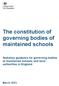 The constitution of governing bodies of maintained schools