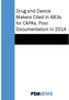 Drug and Device Makers Cited in 483s for CAPAs, Poor Documentation in 2014