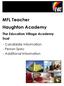 MFL Teacher Haughton Academy. The Education Village Academy Trust - Candidate Information - Person Spec - Additional Information