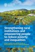 Strengthening rural institutions and empowering people to reduce poverty and inequalities