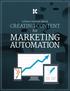 A Kuno Creative ebook. CREATING CONTENT for MARKETING AUTOMATION