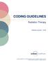 CODING GUIDELINES. Radiation Therapy. Effective January 1, 2018