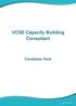 VCSE Capacity Building Consultant. Candidate Pack
