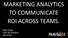 MARKETING ANALYTICS TO COMMUNICATE ROI ACROSS TEAMS. Mike Volpe