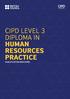 CIPD LEVEL 3 DIPLOMA IN HUMAN RESOURCES PRACTICE QUALIFICATION BROCHURE