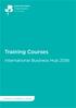 Training Courses International Business Hub 2018