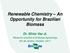 Renewable Chemistry An Opportunity for Brazilian Biomass Dr. Sílvio Vaz Jr.