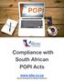 Compliance with South African POPI Acts