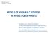 MODELS OF HYDRAULIC SYSTEMS IN HYDRO POWER PLANTS