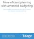 More efficient planning with advanced budgeting