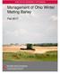 Management of Ohio Winter Malting Barley