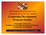 Developing Professional Tax Administrators for the Future Leadership Development Program Outline