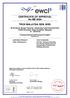 CERTIFICATE OF APPROVAL No ME 5084