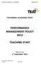 PERFORMANCE MANAGEMENT POLICY 2012