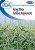The Potash Development Association Forage Maize Fertiliser Requirements