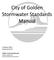 City of Golden Stormwater Standards Manual