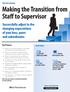 Making the Transition from Staff to Supervisor