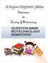 Department. Zoology & Biotechnology QUESTION BANK BIOTECHNOLOGY SEMESTER-V