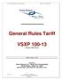 General Rules Tariff. VSXP (Cancels VSXP )