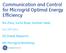 Communication and Control for Microgrid Optimal Energy Efficiency