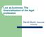 Law as business: The financialization of the legal profession. Daniel Muzio, Newcastle University