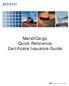 MarshCargo Quick Reference Certificate Issuance Guide