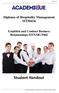 Diploma of Hospitality Management SIT50416 Establish and Conduct Business Relationships SITXMGT002 Student Handout
