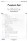 Phosphoric Acid. Table of Contents