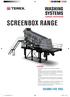 SCREENBOX RANGE SYSTEMS WASHING TECHNICAL SPECIFICATION FEATURES
