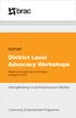District Level Advocacy Workshops