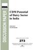 CDM Potential of Dairy Sector in India