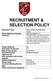 RECRUITMENT & SELECTION POLICY