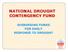 NATIONAL DROUGHT CONTINGENCY FUND DISBURSING FUNDS FOR EARLY RESPONSE TO DROUGHT